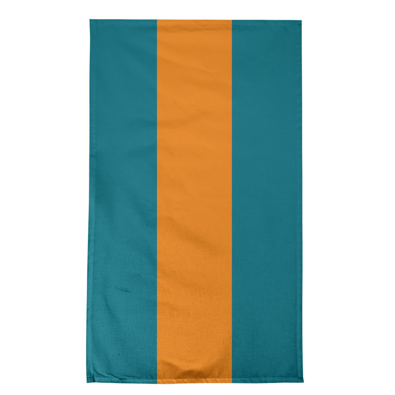 Anaheim Stripe Tea Towel Kitchen Towel, Cotton Twill, Deep Pacific Teal/Burnt Orange/Deep Pacific Teal