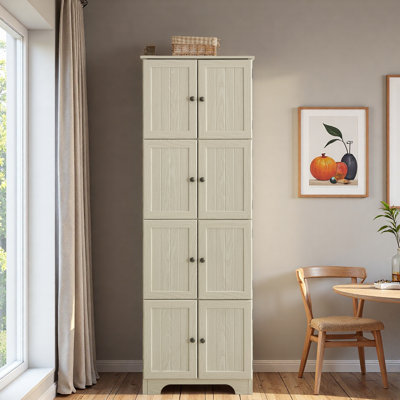Armoire haute avec 8 portes et 4 tablettes