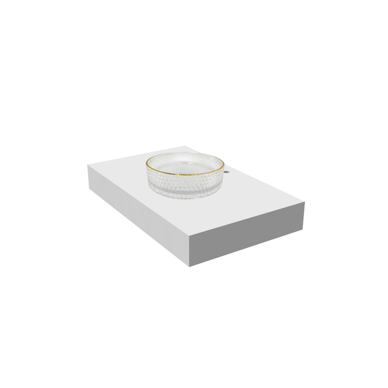 Lavabos vasques en cristal 14 "avec base blanche 36" Scotch