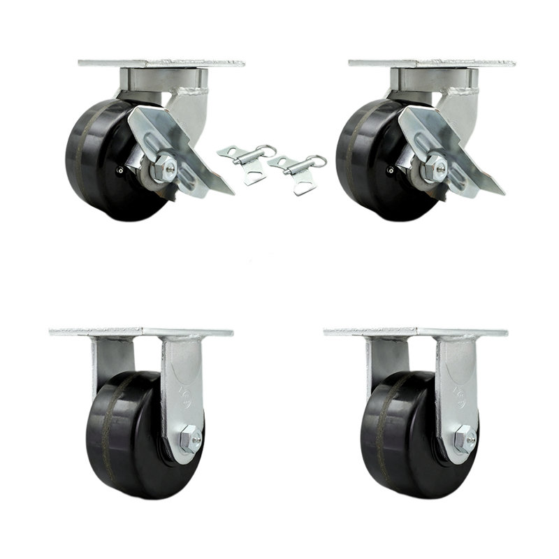 4 Piece Heavy Duty Phenolic Caster Set