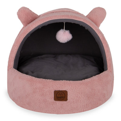 Cozy Pet Bed for Dogs & Cats, Pink, 19.7 x 15.7 x 13.8 inches | 100% Polyester Outer Fabric, 100% Sponge Exterior, 100% Bead Fiber Filling | Soft & Comfortable Design for Ultimate Pet Relaxation