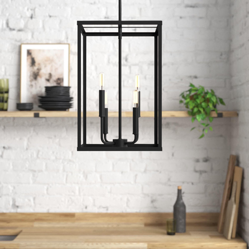 Lampe 4 lumières Meridian en noir mat, Noir mat