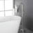 Freestanding Bathtub Faucet With 360 Degree Rotating Spout, Matte Black Tub Faucet Brass Floor Mount Bathroom Tub Filler-118101378