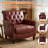 Accent Barrel Chair, Upholstered Faux Leather Club Chair With Nailed Trim, Comfy Reading Armchair For Living Room Bedroom Reception Room Office-1343144095