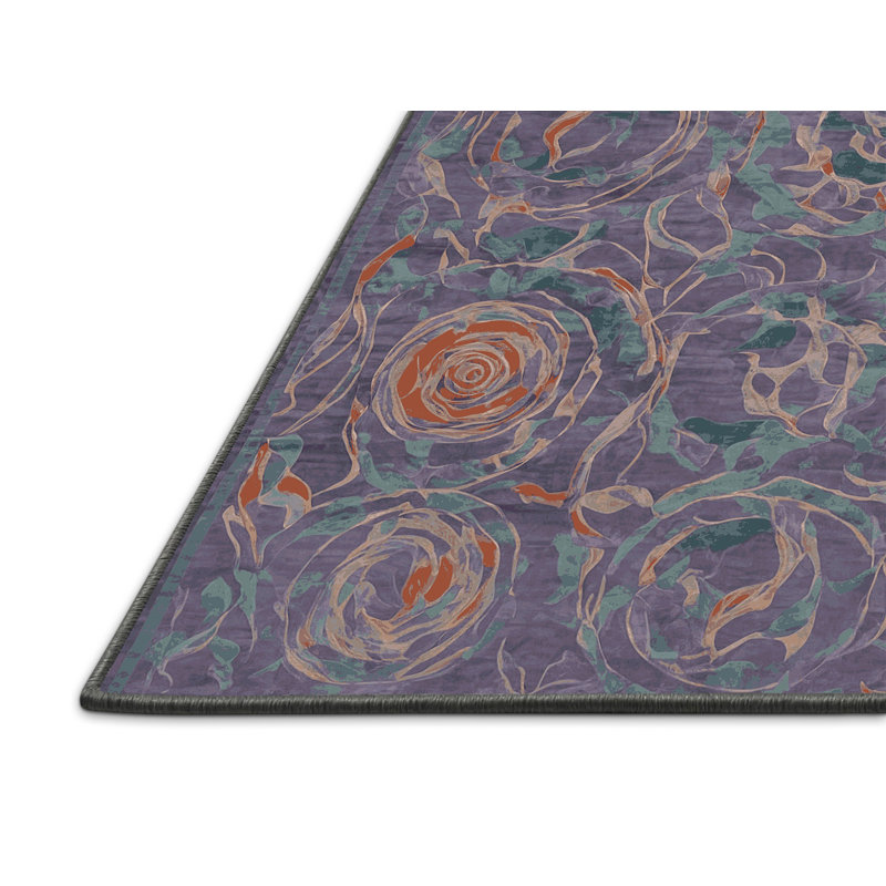 Silky Soft Plush Purple Area Rug, Rectangle 7' x 10'