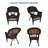 4 - Person Patio Dining Set with Round Table , Cushions Included-12655416-12638216