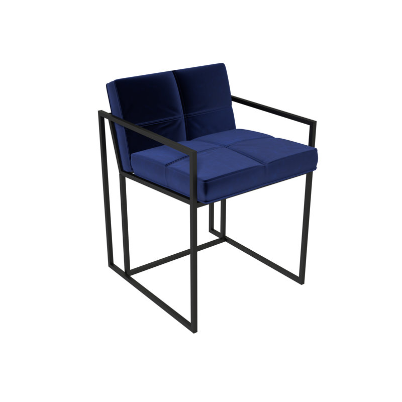 Wattripont Velvet Armchair, Brass Brushed, Midnight Blue