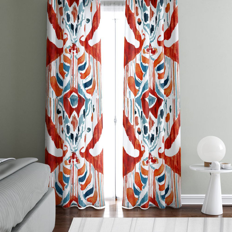 Panneaux de rideaux semi-transparents Ikat, L 20 po x L 61 po