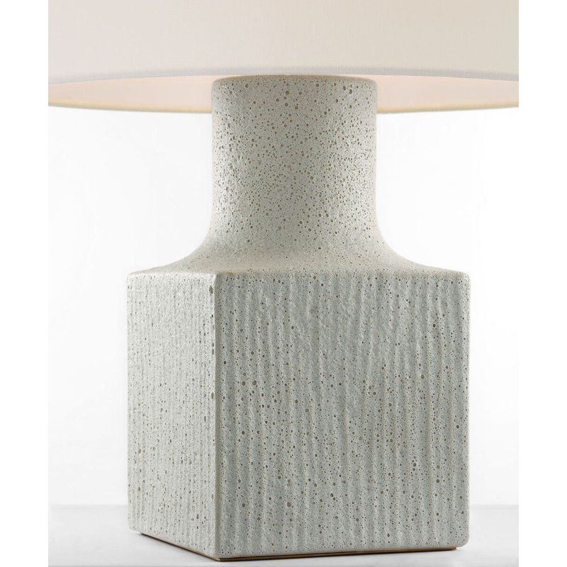 Aviva 24" Table Lamp with Linen Shade, Volcanic Ivory