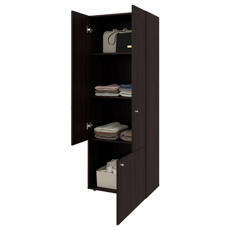 Armoire, 3 portes, 3 tablettes wengé