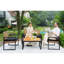Ensembles de salle à manger de patio modernes avec plateau en bois d'acacia pour espaces extérieurs