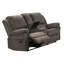 Ensemble 2 pièces: canapé inclinable et causeuse console, chenille brune-2072803506