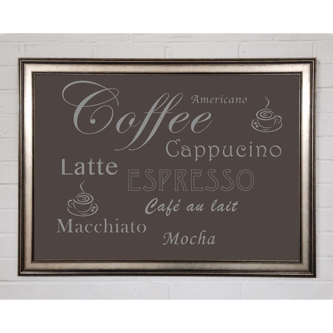 Gerahmtes Poster Kitchen Quote Coffee Delight Chocolate