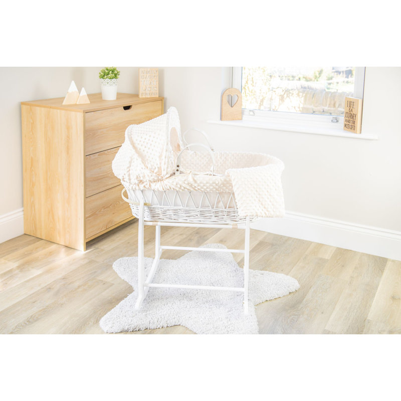 Dimple Wicker Moses Basket, Cream