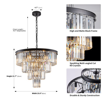Modern Crystal Chandelier with Four-Tier Design