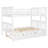 Full over Full Bunk Bed with Twin Size Trundle and Ladder, Solid Pine Frame, Slat Kit Included, No Box Spring Needed