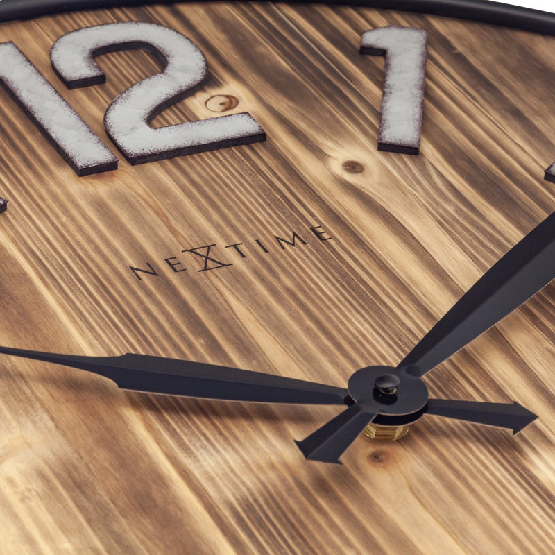 Aberdeen 20-Inch Wooden Wall Clock With Metal Numbers