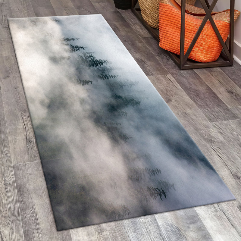 Tapis non tissé à motif fin à motif floral complexe, idéal pour la décoration intérieure