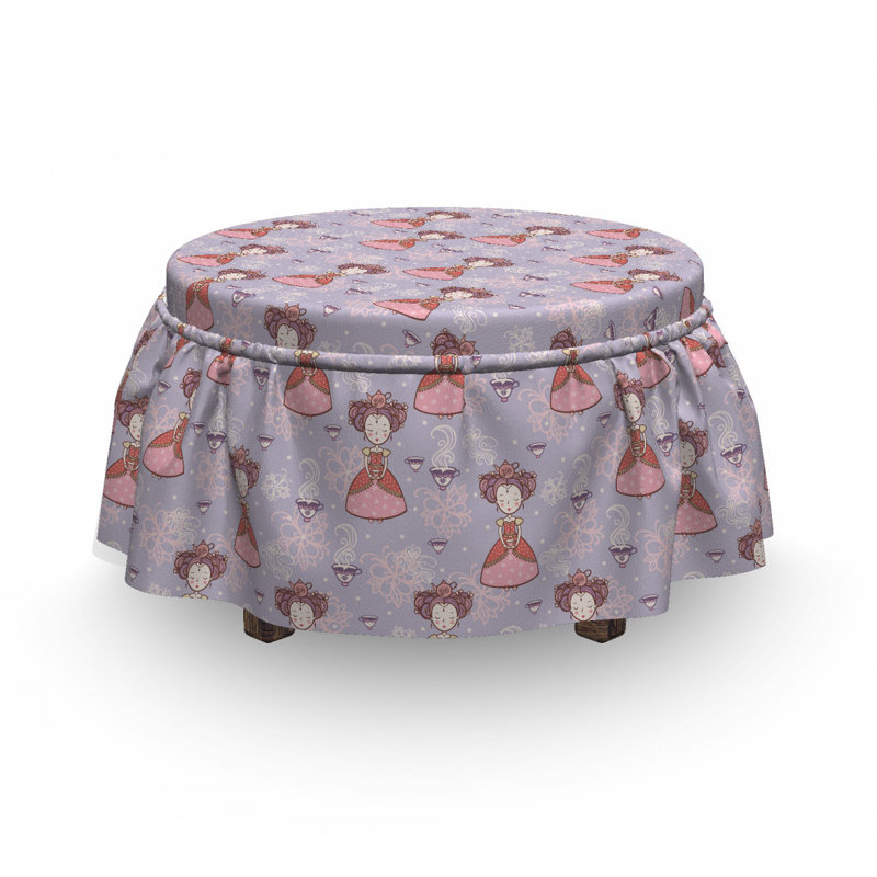 Housse pour à repose-piedss de filles avec tasses floral