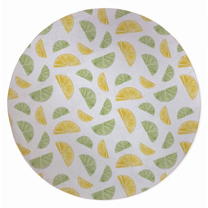 Tapis d'extérieur Summer Limes & Lemons, Rond 5 pi