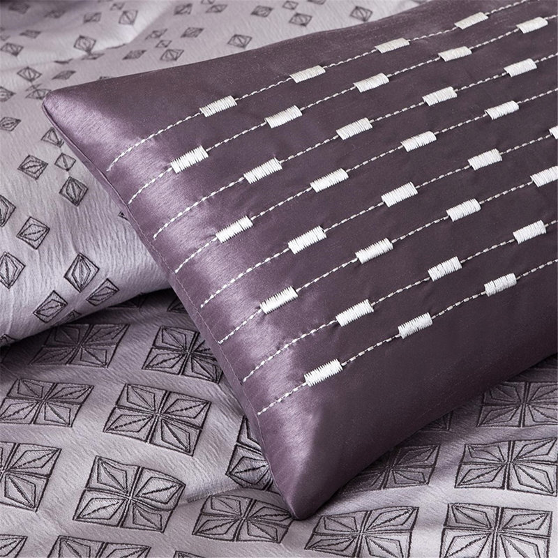 Comforter For King - Purple Sequined Distinction 7 With, King Comforter + 6 Additional Pieces, Purple