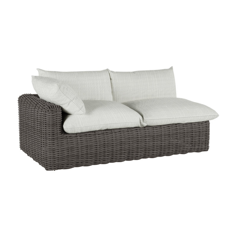 Montecito Woven Right Arm Facing Loveseat S. Gray, Dove Sunbrella® Linen, Welt, Slate Gray