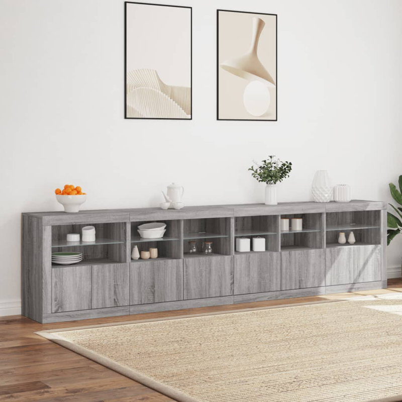 Basilotto 283cm Sideboard, Grey Sonoma
