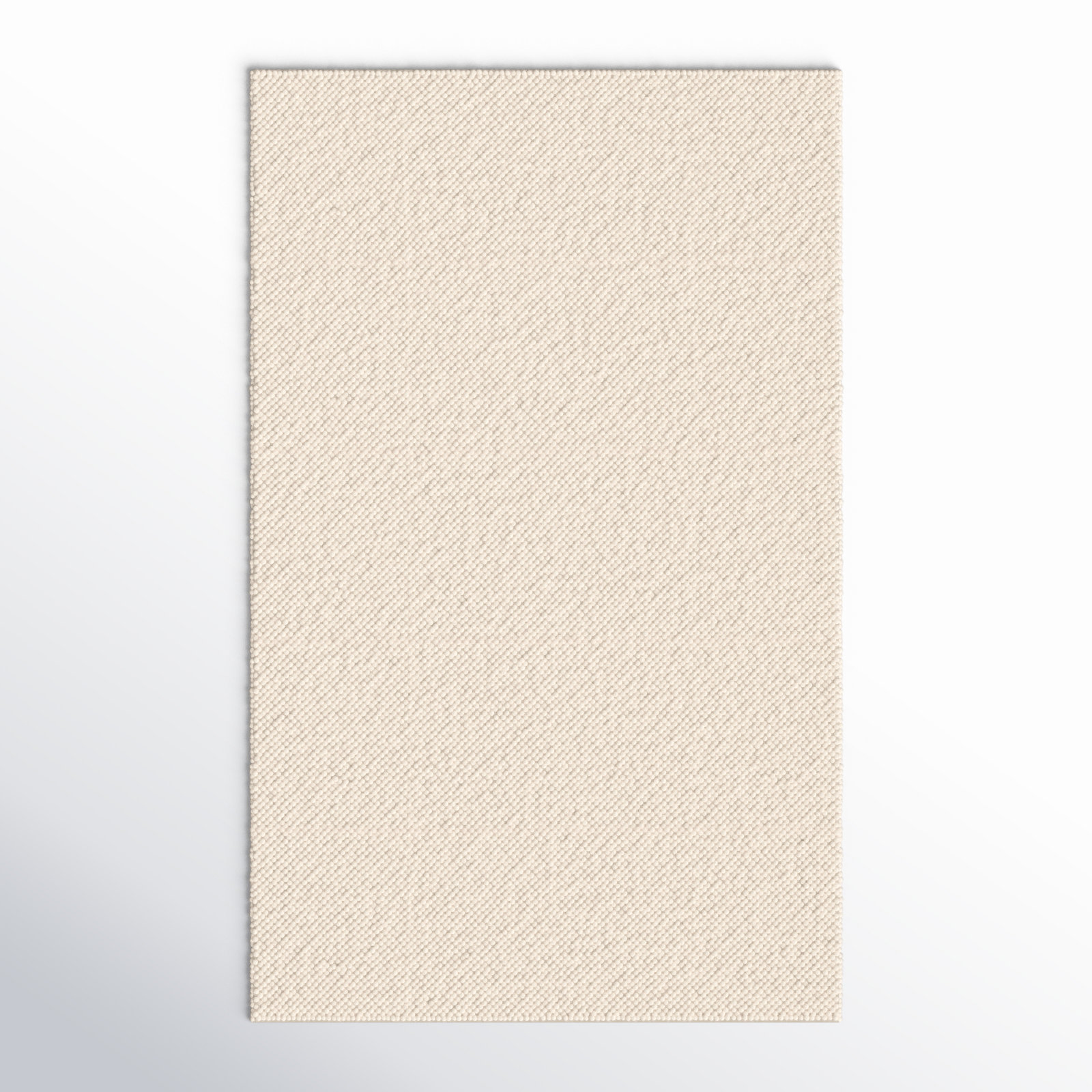 Elle Ivory Hand-Woven Wool Rug, Rectangle 5' x 8'