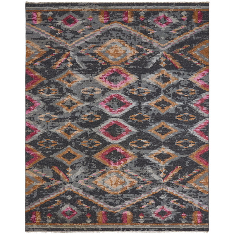 Zahara Hand Knotted Wool Area Rug, Rectangle 9' x 12'