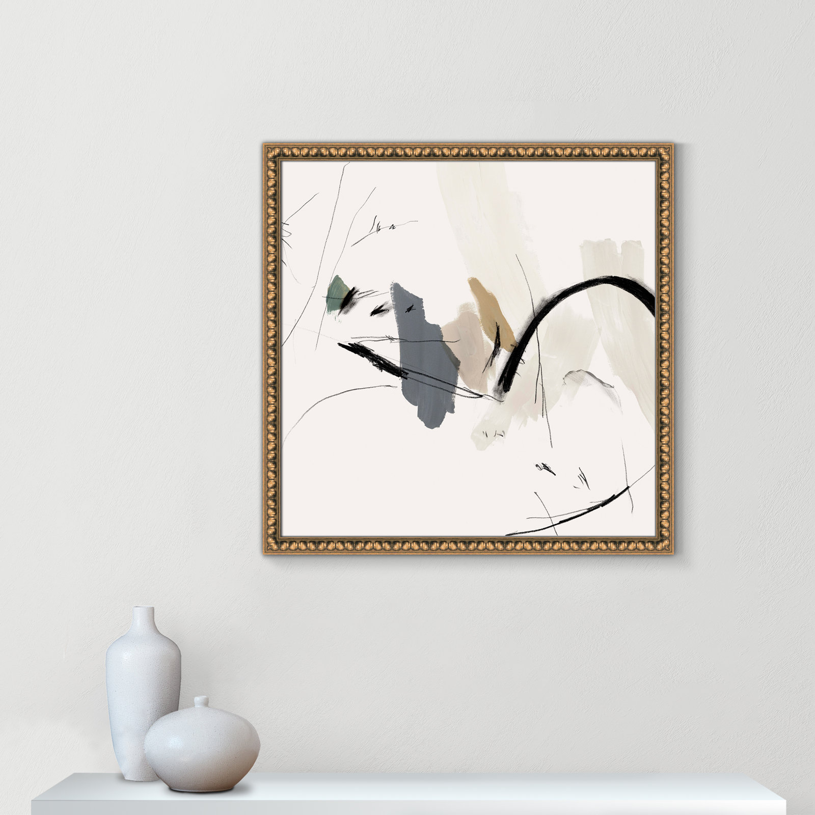 Heavenly "Heavenly II" Print, 28.5" H x 28.5" W x 1.125" D, Gold Bead