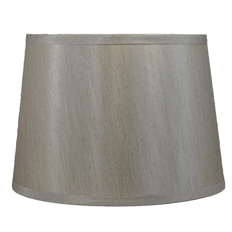 Abat-jour tambour en soie / shantung (araignée), Champagne, H 8,5 po x l 12 po P 12 po