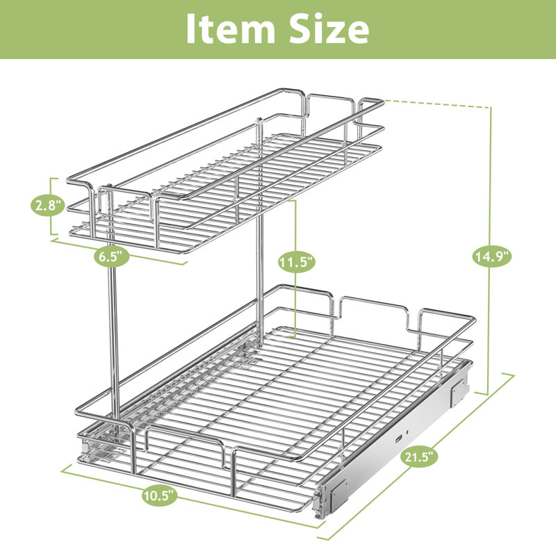 Breylee Pull Out Drawer, 14.9" H x 10.5" W x 21.5" D