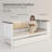 Wood Daybed with Trundle and Storage Shelves, Upholstered Backrest with USB Charging Station, White Solid Pine Frame for Bedroom, Guest Room or Office, No Box Spring Needed-733073176-733073177