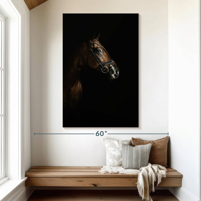 Cheval dans l'ombre, H 51 po x l 34 po