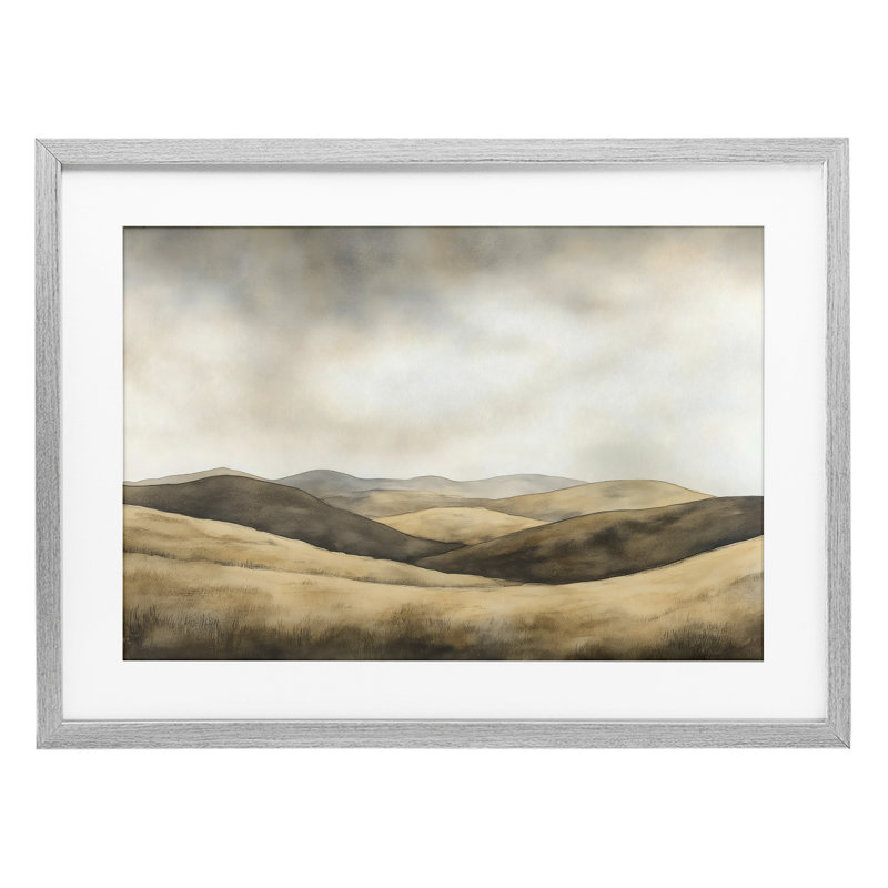 «Brown Landscape Hills», reproduction encadrée sous verre, design par LSR Creative Studio, H 14 po x l 20 po