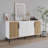 Modern Console Table with Wall-Mount Capability, White & Sapphire Oak, 59.1 x 29.5 x 14.2 inches | 100% Melamine Coated Particle Board, 0.7 inches Thick | Metal Legs, Multiple Shelves, Scandinavian Design, Stylish & Functional
