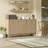 65" Fluted Sideboard Buffet Cabinet with Adjustable Shelves and Solid Wood Legs-975134559