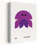 Playful Purple Jellyfish Abstract Geometric Minimalist Jellyfish Violet Ocean Wall Art Print 1 Piece Wrapped Canvas Wall Art-1220583920