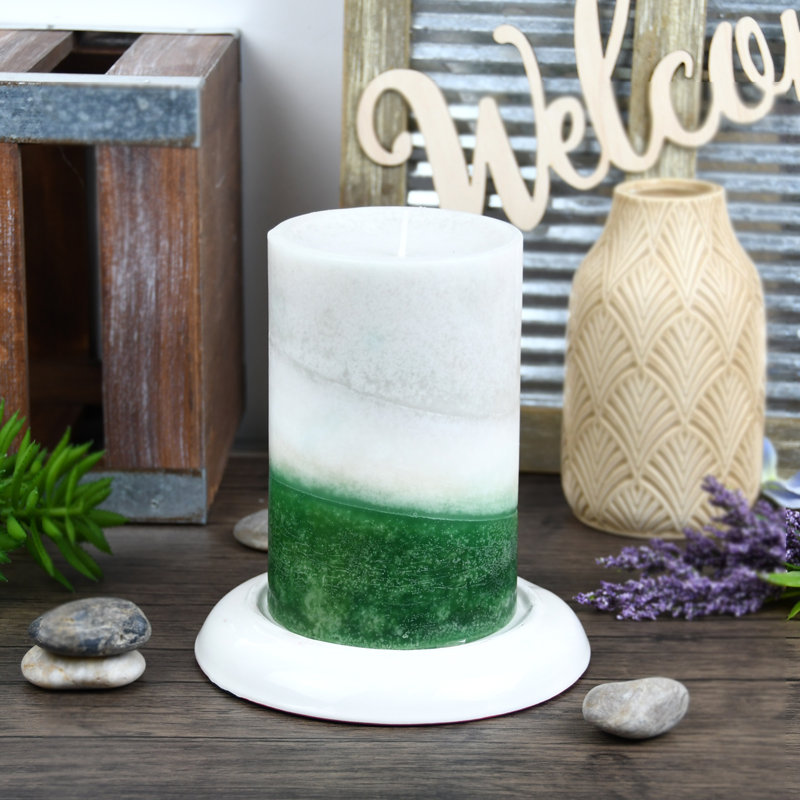 Lyr Holiday Forest Scented Pillar Candle, 1, 6" H x 4" W x 4" D