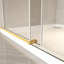 Porte de douche coulissante sans cadre de 56 à 60 po x 76 po, verre trempé transparent de 5/16 po (8 mm), cadre en acier inoxydable, or brossé