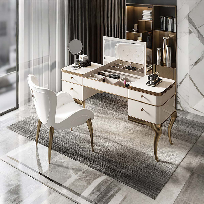 Meuble-lavabo en bois massif à miroir 55,25 po