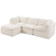 Canapé modulaire avec repose-pieds Modern Cloud, aucun assemblage requis-919662651
