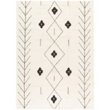 Moroccan Wool Southwestern Area Rug in Ivory/Black