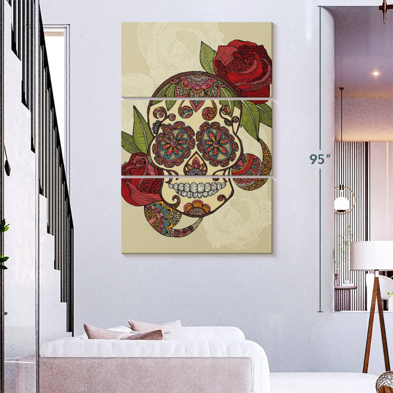 Crâne en sucre Kerner Paisley, H 74 po x l 48 po