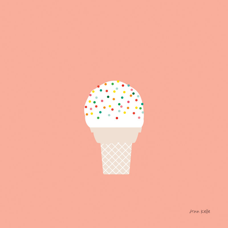 Ice Cream Cone I by Ann Kelle - Wrapped Canvas Painting, 76cm H x 76cm W