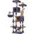 Cat Tree, 71.7-Inch Cat Tower For Indoor Cats, Plush Multi-Level Cat Condo With 13 Scratching Posts, 2 Perches, 2 Caves, Hammock, 2 Pompoms,Smoky Grey MS013LG