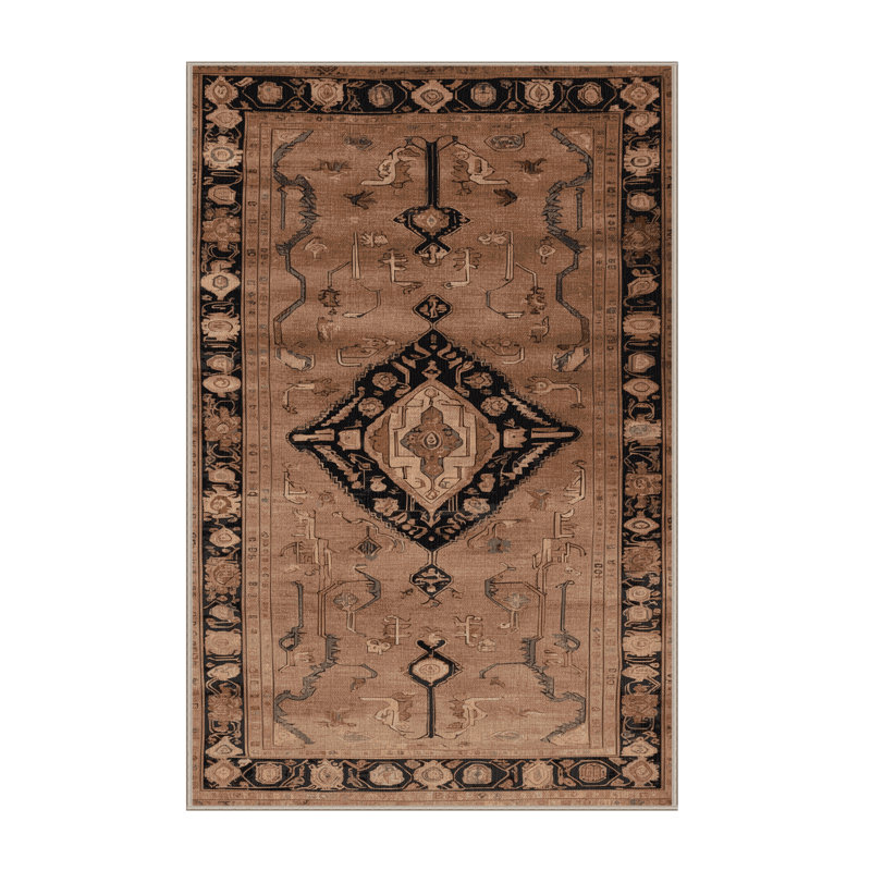 Tapis brun lavable à la machine, Rectangle 5 pi x 7 pi