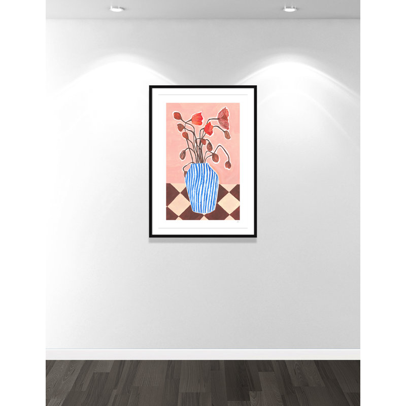 Poppies Print par Violets Print House, L 29,5 po x H 41,5 po, Imprimé mat, Noir satiné