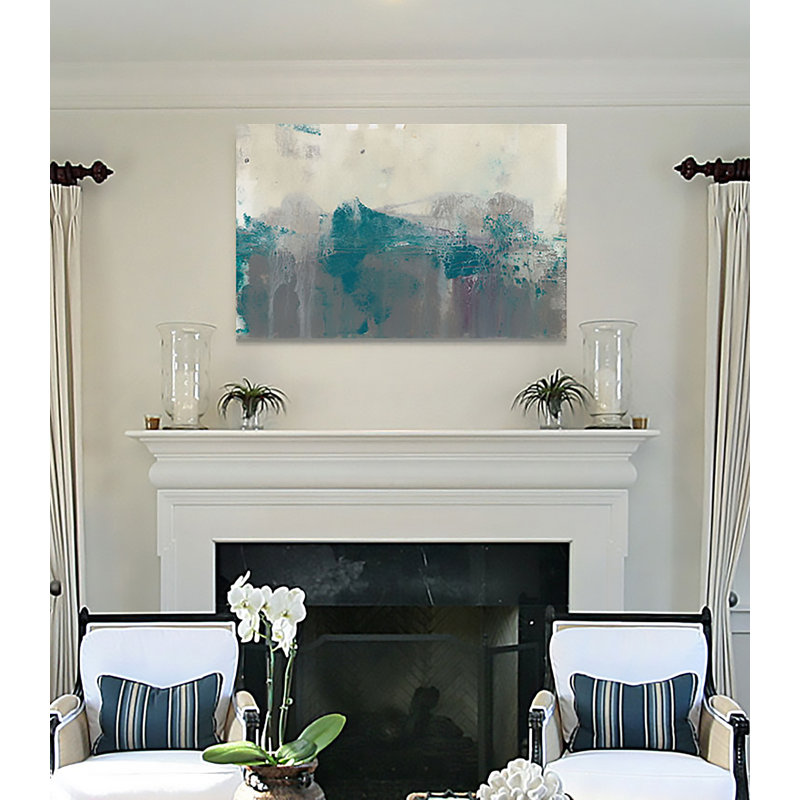 « bleu foncé gamme ii », reproduction, H 32 po x l 48 po x P 1,5 po, Toile tendue