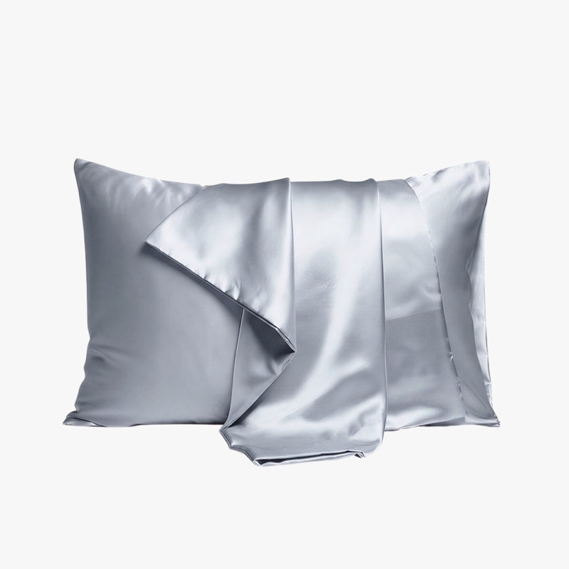 Taie d'oreiller 100% soie Vesta, soie pure pour cheveux et peau, qualité 6A, Gris poussière d'étoile